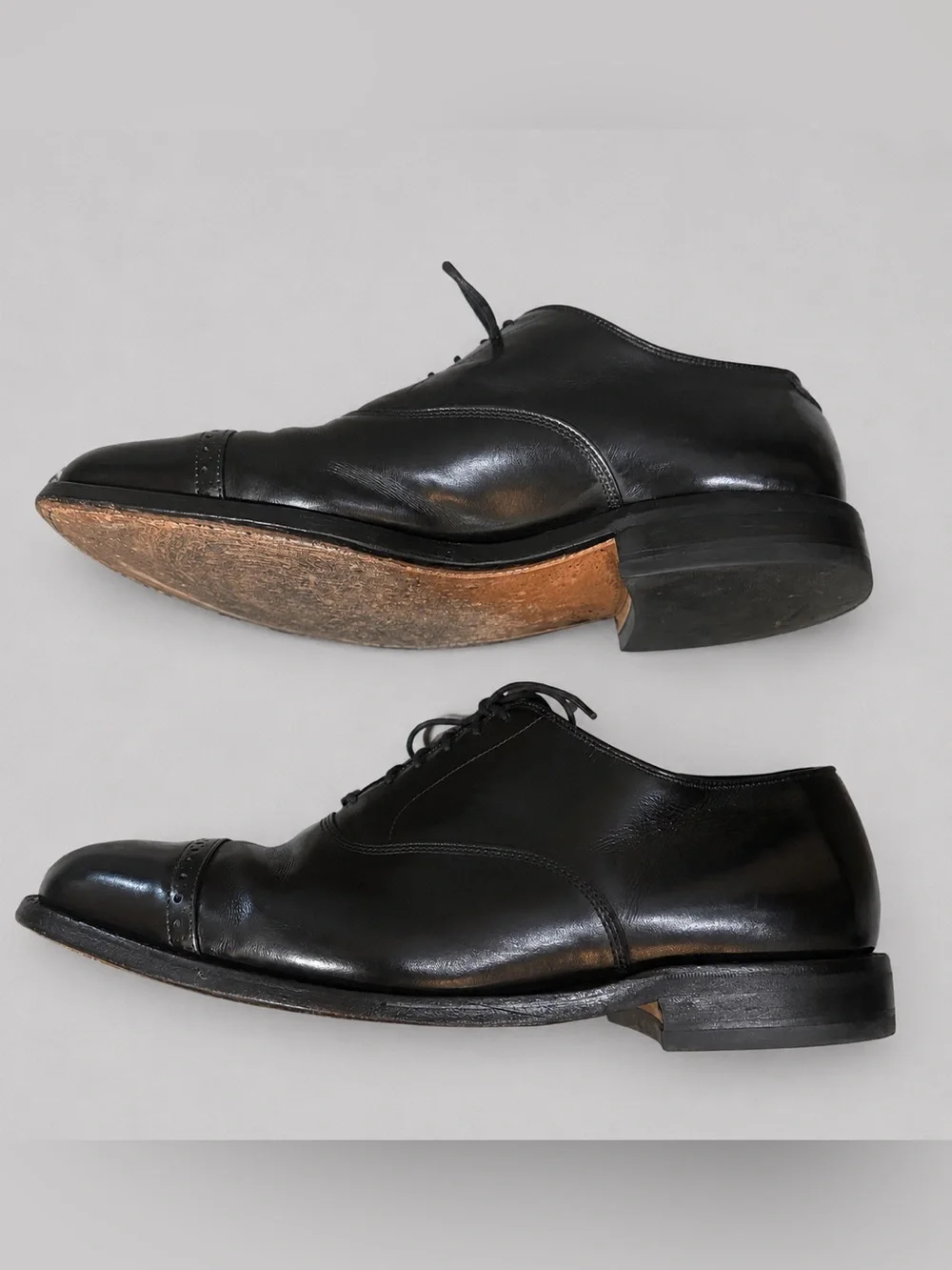 Allen Edmonds Byron Black Leather Cap Toe Oxford Shoes 10.5 EEE 234 Last USA